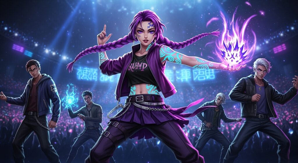 A colorful arcade game screen displaying 'Dance Dance Revolution' with dancing arrows