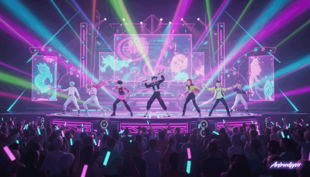 A group of people performing on stage