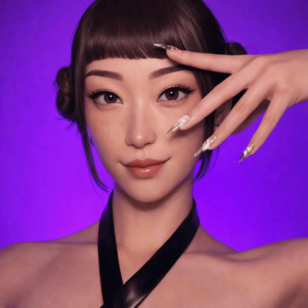 A woman with long hair wearing a black top