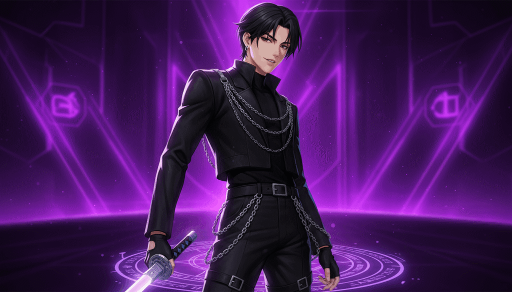 Anime character wielding a sword