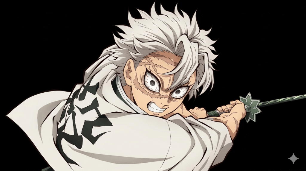 Anime character with white hair