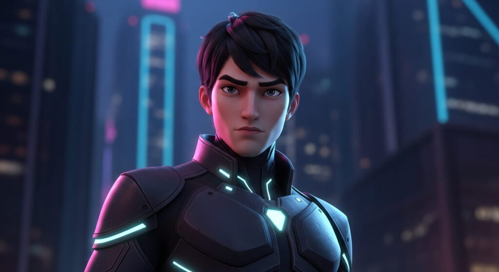 Futuristic animated character from the movie