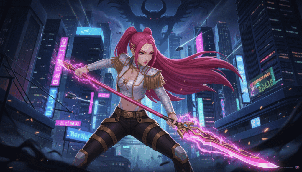 Mira K-pop Demon Hunters, intense duel stance