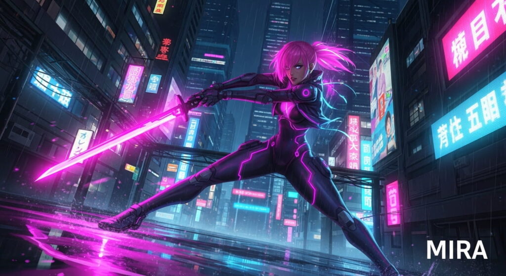 Mira by James K, an abstract piece showcasing dynamic forms