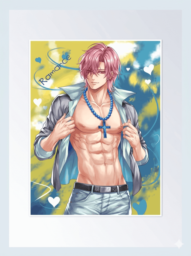 Romance Saja Anime character with pink hair and blue eyes