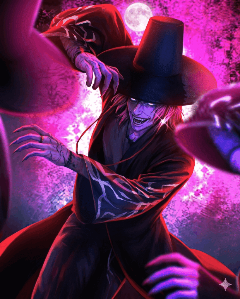 Romance anime witch wearing a hat