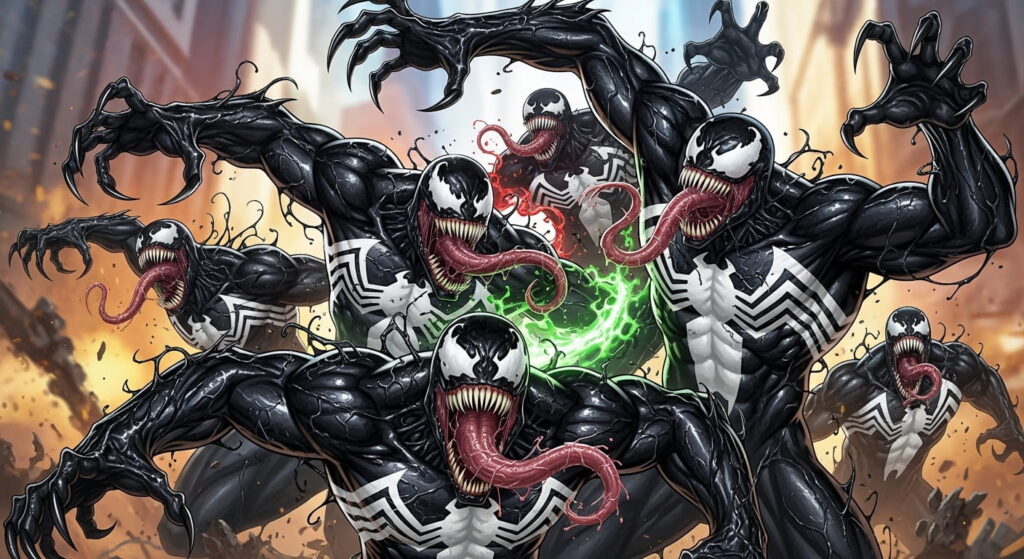 Venom-like villains attacking together