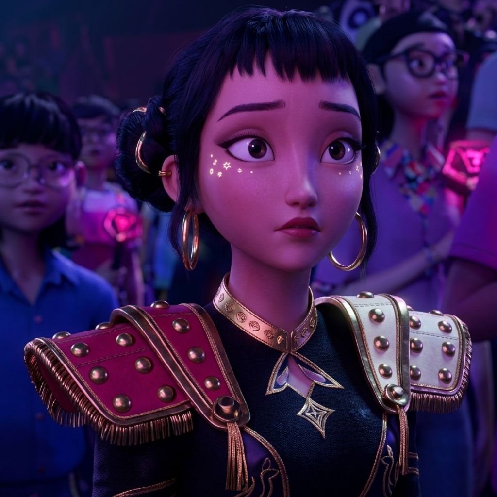 Zoey in medieval costume holding sword