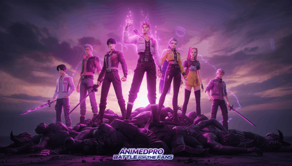 kpop demon hunters standing victorious