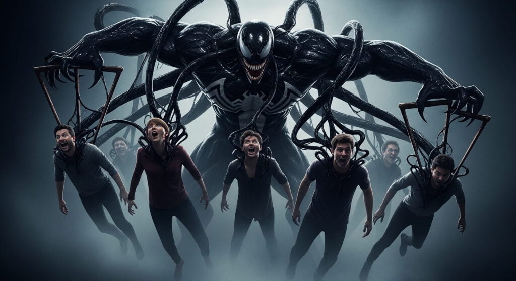 venom symbiote controlling humans like puppets