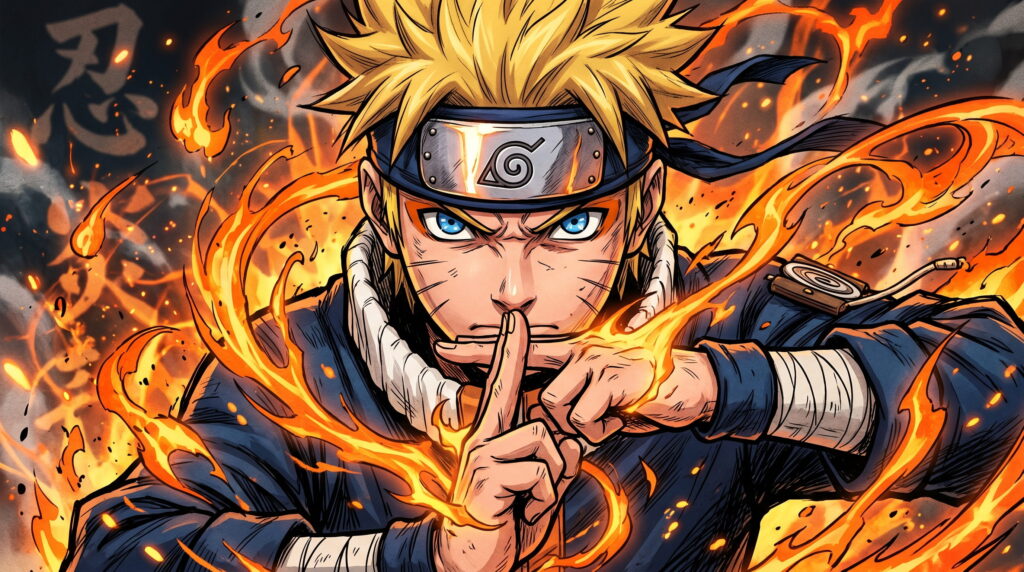 Naruto Image boy with spiky blond hair and blue eyes