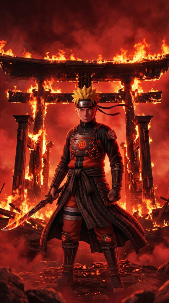Naruto Shippuden wallpaper featuring main characters in an action-packed scene with vibrant