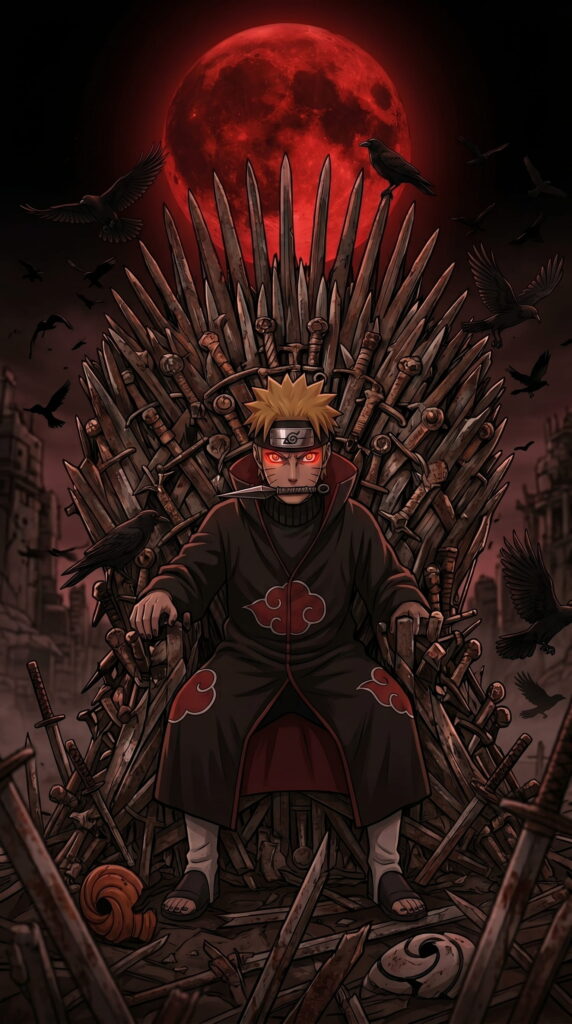 Naruto sits confidently on the Iron Throne